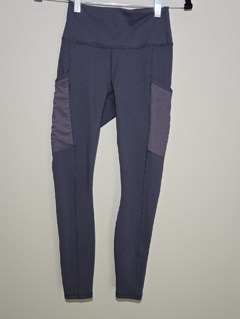 Fabletics Navy/Charcoal High-Waist Leggings with Side Pockets